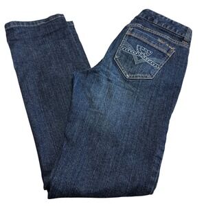 DKNY Jeans Womens Size 8 Dark Wash Straight Leg Embellished Rhinestone Denim